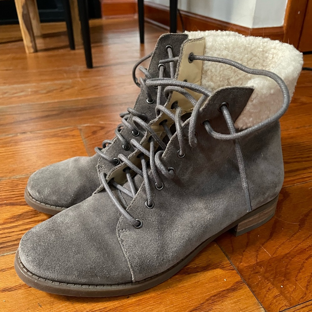 Sole Society Gray Suede Ankle Boots